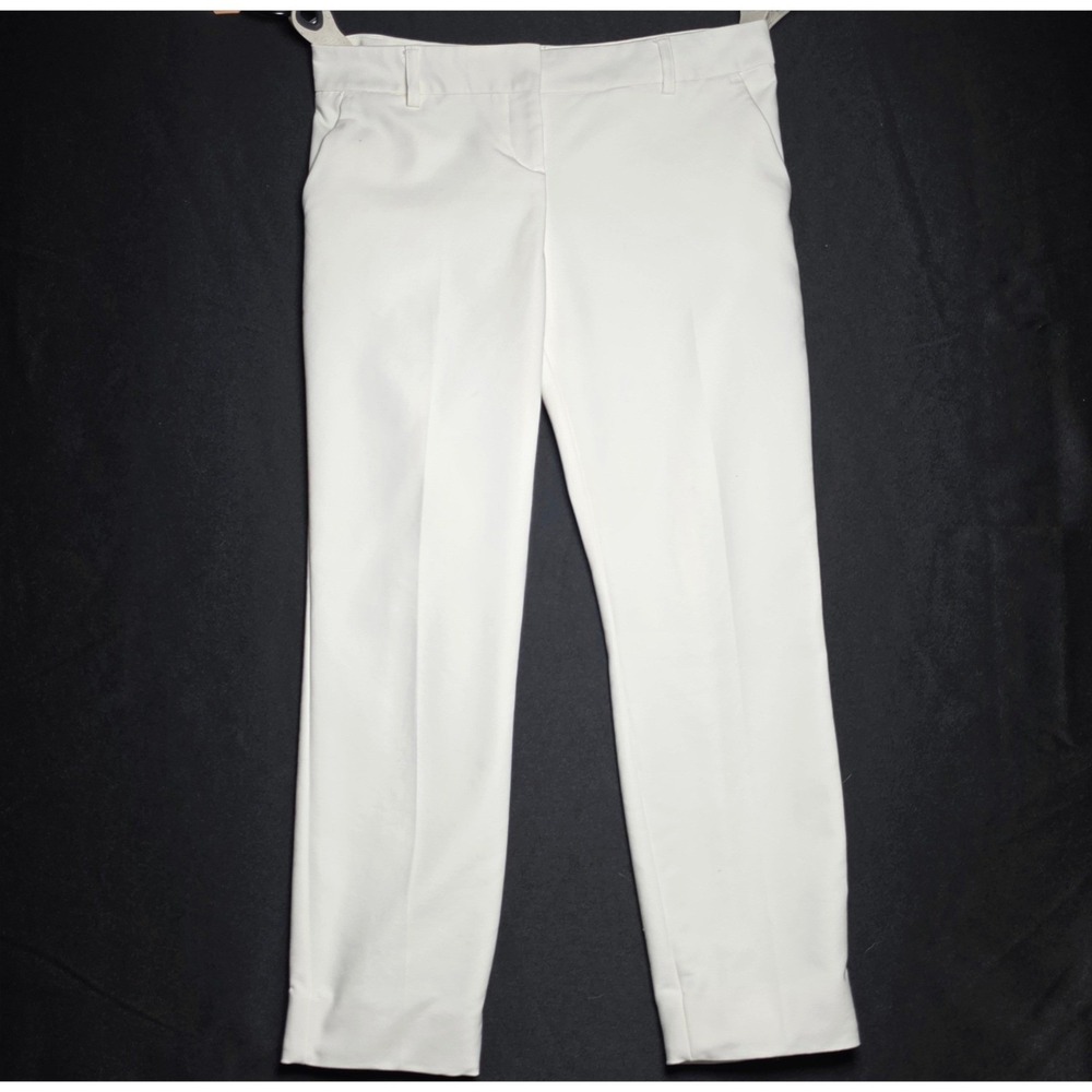 Express Columnist Ankle Dress Pants Off White 2R Stretch Professional Trousers